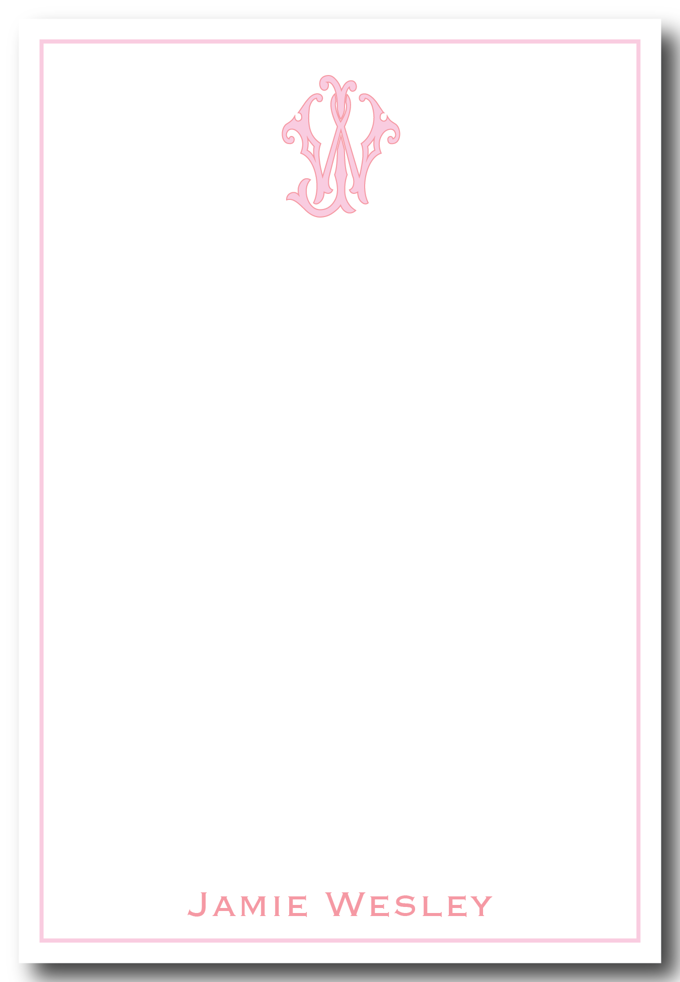 Monogram Pink Notepad - Customize Colors