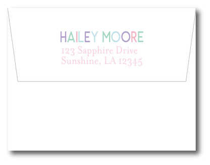 Multi Color Pink Scallop Stationery Set