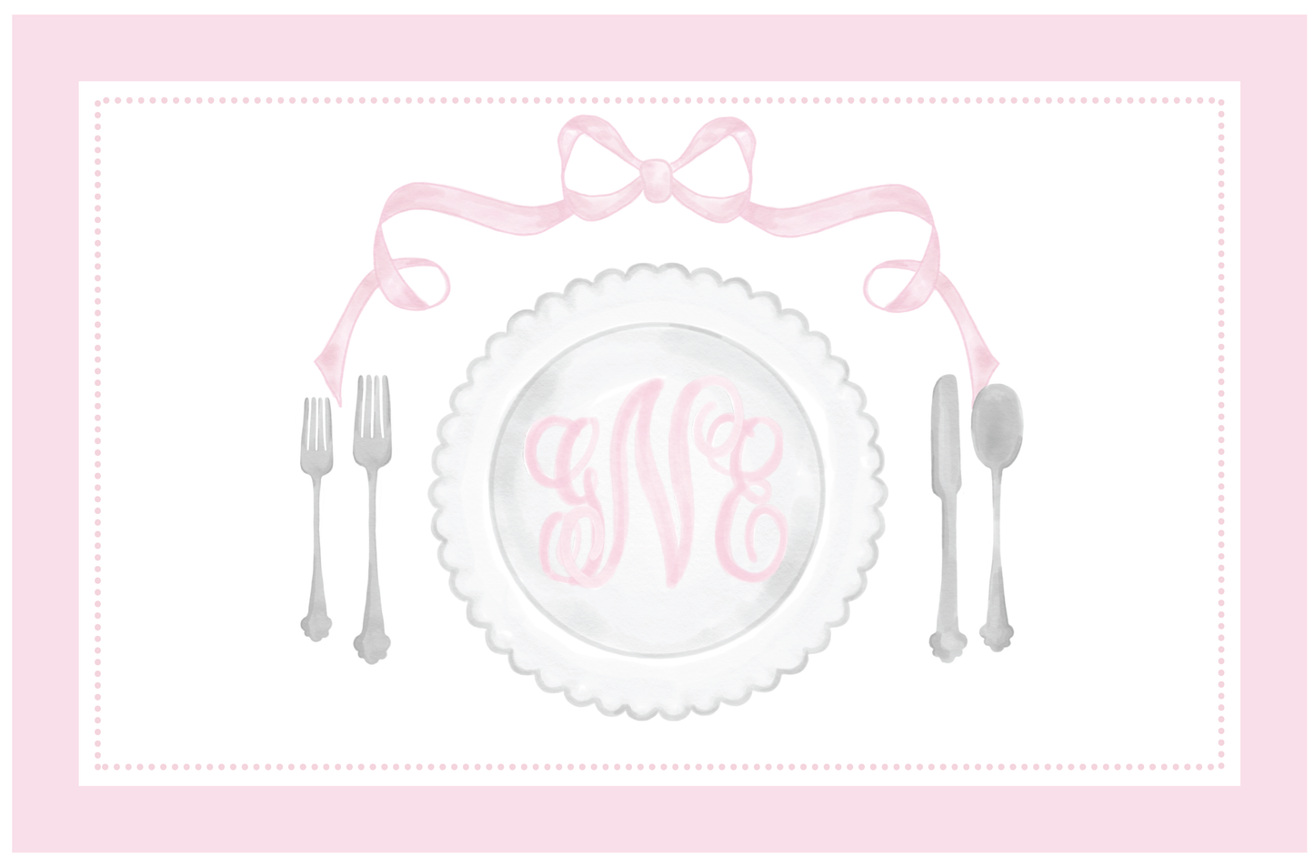 Pink Bow Placemat