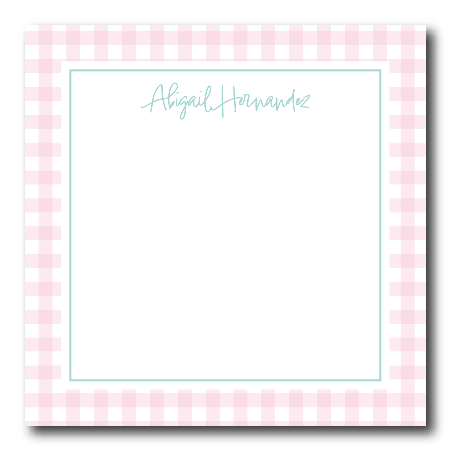 Pink Gingham Notepad