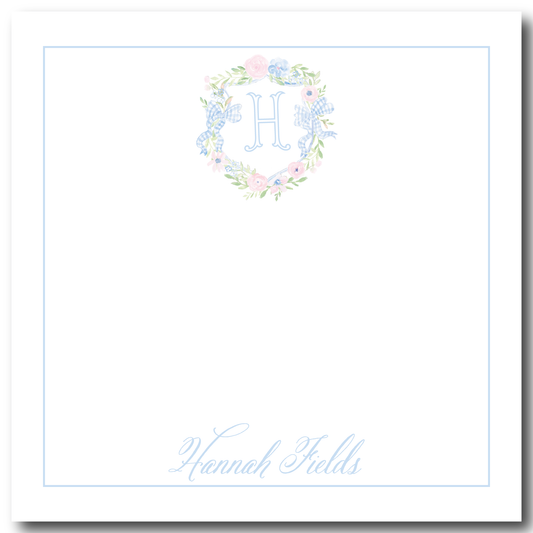 Pink & Blue Ribbon Floral Notepad