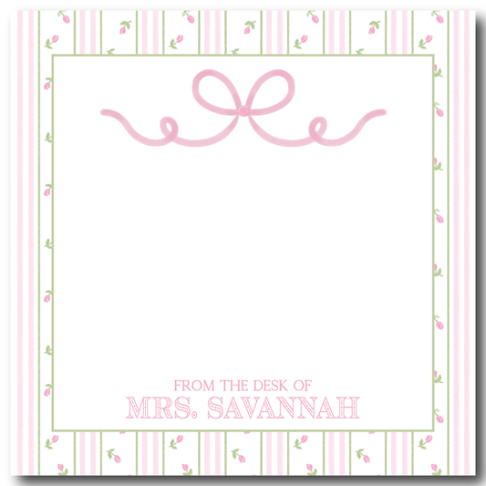 Pink & Green Rose Notepad