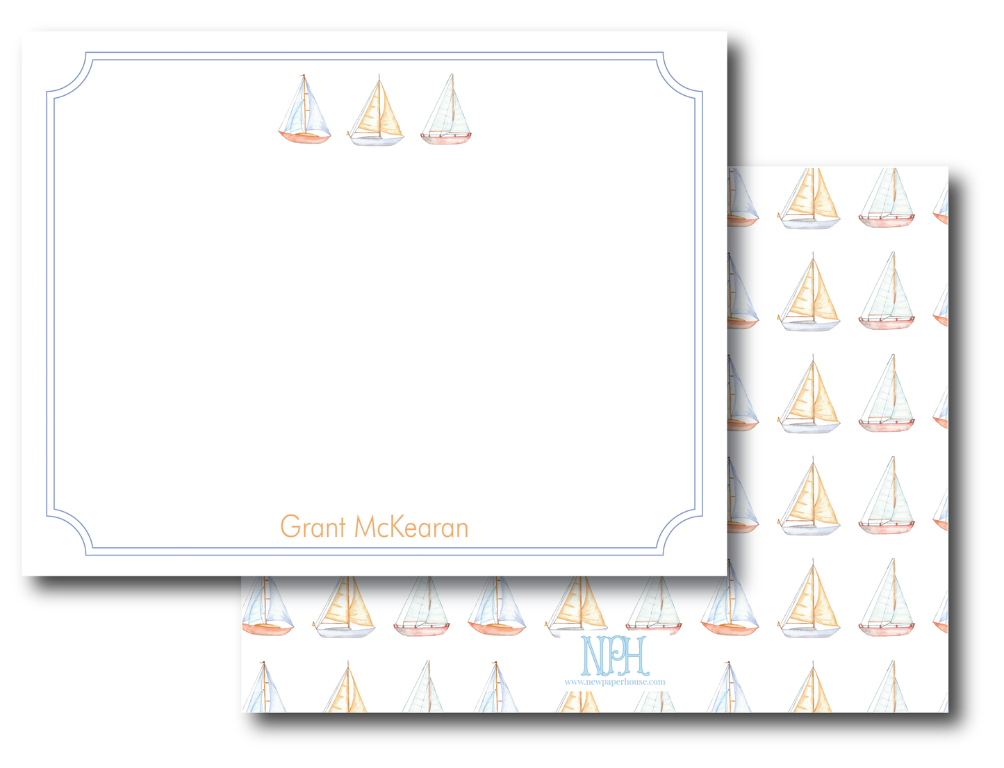 Sailboats Stationery Set