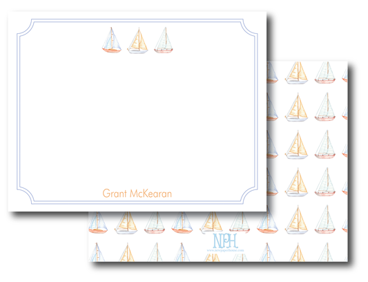 Sailboats Stationery Set