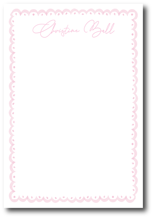 Pink Scallop Border Notepad