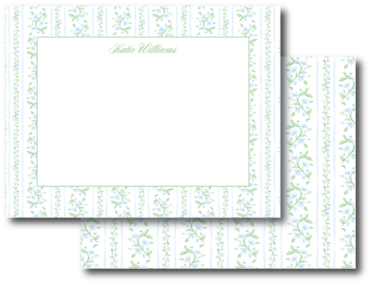 Soft Blue Floral Toile Stationery Set