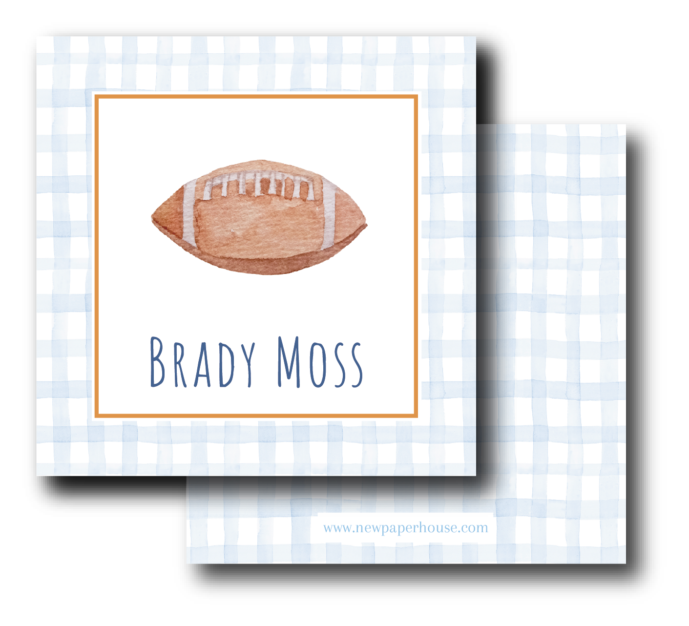 Football Gingham Enclosure Card