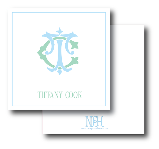 Two Toned Monogram Enclosure Card- Customize Colors