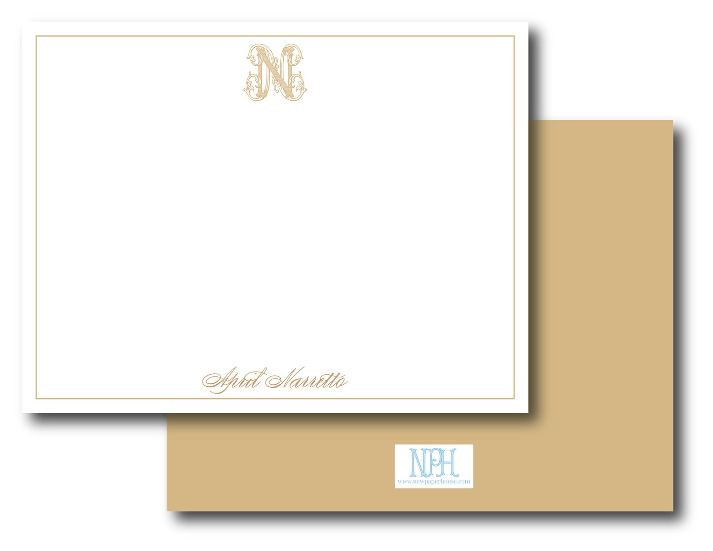 Vintage Monogram Stationery Set- Customize Color & Font