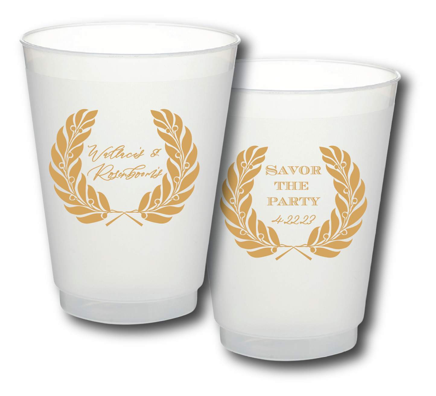 Frosted Flex Cups Laurel Wreath Custom Cup