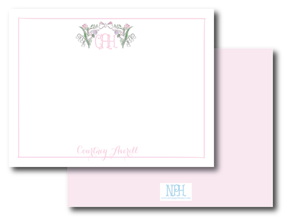Watercolor Pink Floral Stationery Set