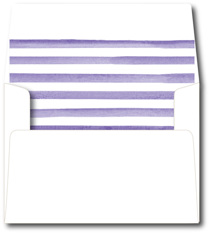 Modern Stripe Purple Gold Stationery Set