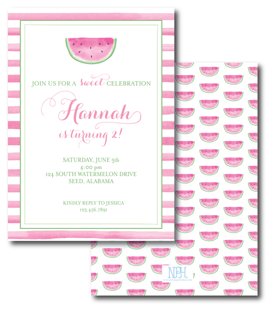 Watermelon Party Birthday Invitation