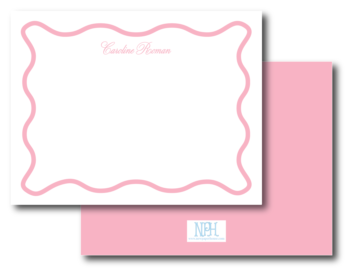 Wavy Frame Border Stationery Set- Customize Color & Font