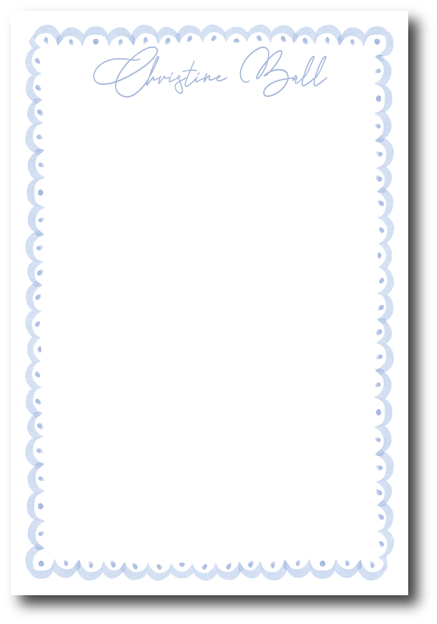 Blue Scallop Border Notepad