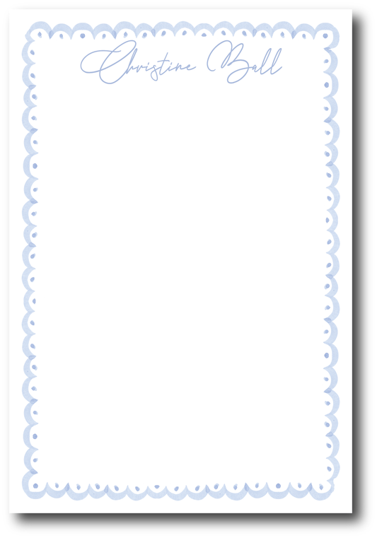 Blue Scallop Border Notepad