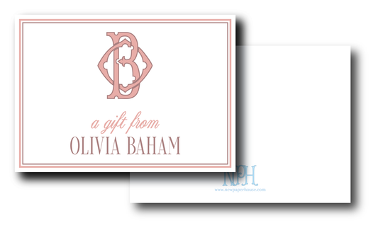 Chic Monogram Enclosure Card