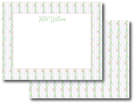 Pink Blue & Green Floral Stationery Set