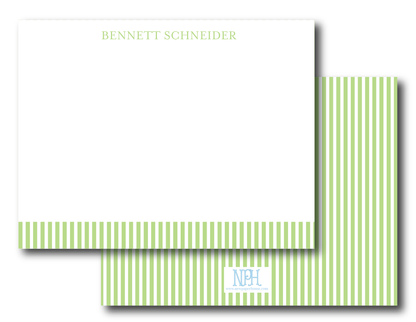 Stripe Green Stationery Set